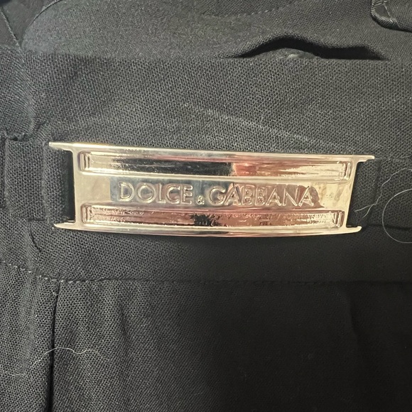 NWT Dolce Gabbana black wool viscose straight leg pants with metal detail - Picture 5 of 6